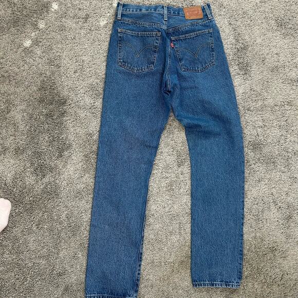 Levi's High Rise Button Fly Jeans in Deep Blue - Picture 10 of 10